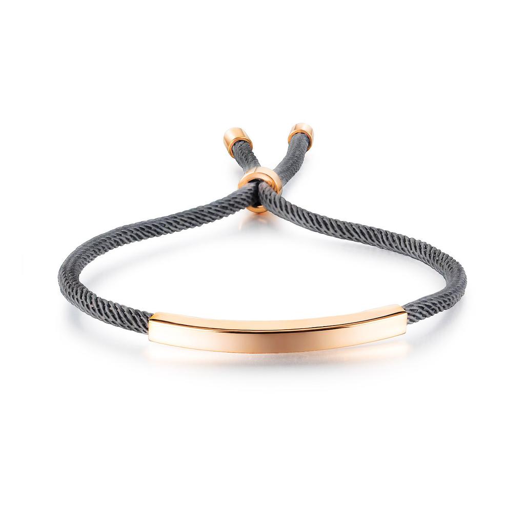 2026 European and American simple niche personalized woven fashion titanium steel couple bracelet