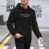 2025 Autumn/Winter Men's Embroidered Fur Hoodie with Drawstring