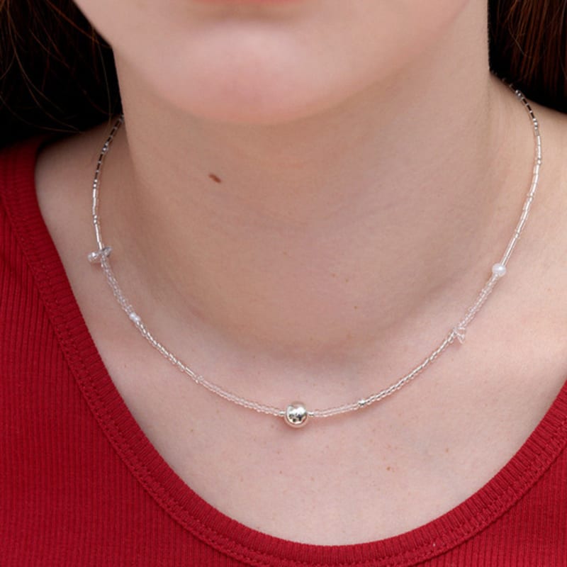 

leeENoir Silver Mirror Ball Necklace SILVER