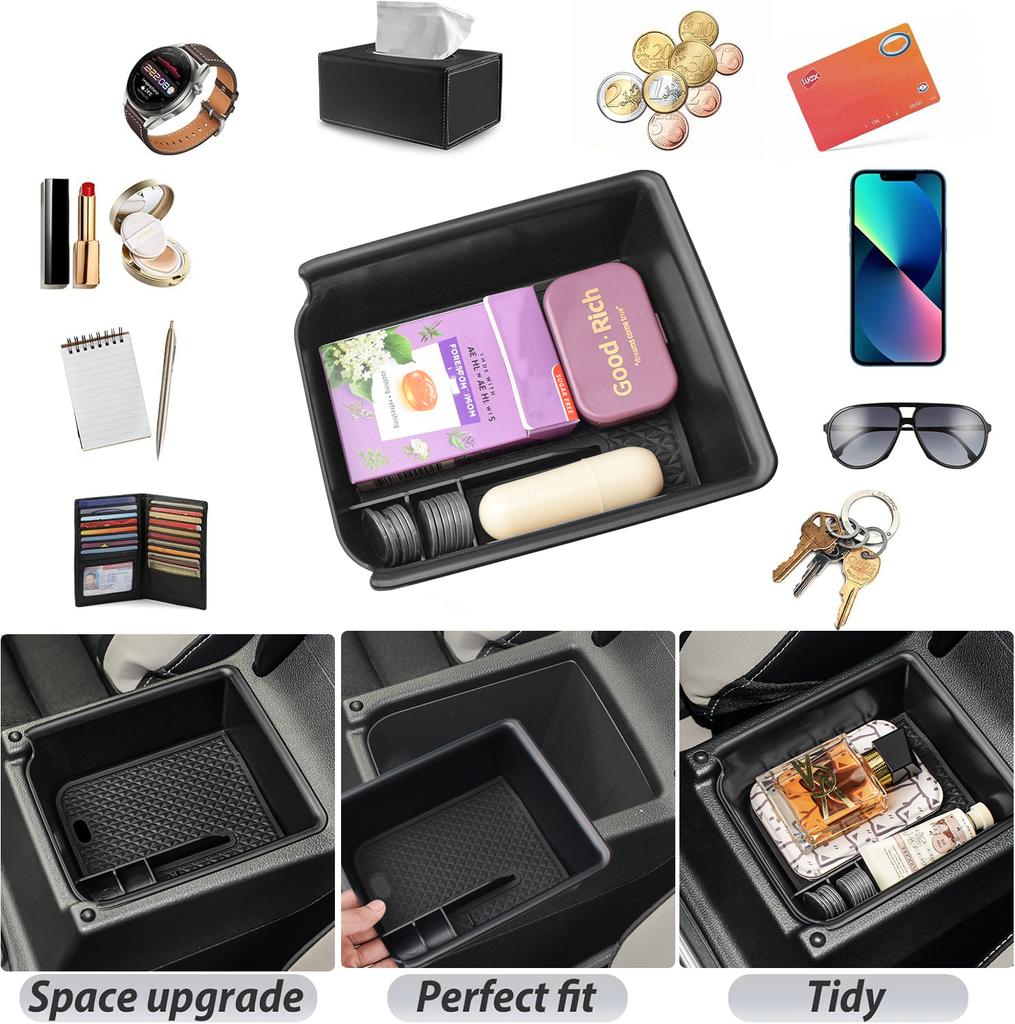 Armrest Storage Box for VW Volkswagen Golf GTI R MK8 2025 2025 2025 Center Console Organizer Tray Accessories Coin Storage Box
