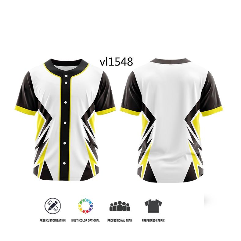 Men Button Sublimation Baseball Jersey Adults Custom Quick Dry Baseball Wear Uniforms Personal T-shirt Breathable Jersey TOP