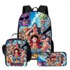 15 Inch One Piece 3-in-1 Backpack Set Unisex for Boys and Girls Age 6-10, Light Weight School Kit with Lunch Bag & Pencil Case