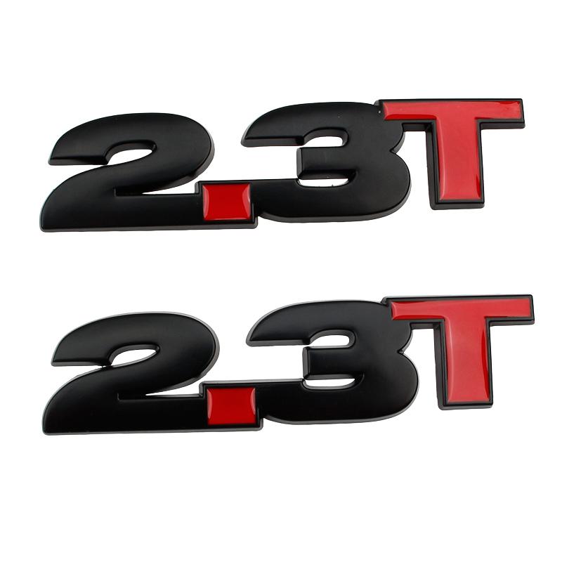 Car 3D Metal 2.3T Displacement Decal Sticker For M-ustang S-helby 2.3T Logo Car Trunk Body Badge Emblem Styling Stickers