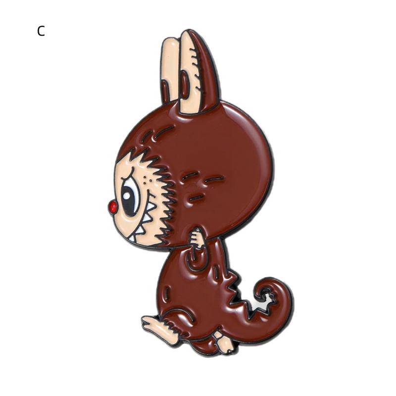 Anime Cute Enamel Labubu Brooch Cartoon Metal Studen Badge Pins Jewelry Brooches Men Women Backpack Jewelry Accessories