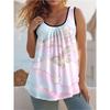 Casual Loose Flower Print T-shirt Fashionable Versatile Women's Top Comfortable Camis Tank Tops