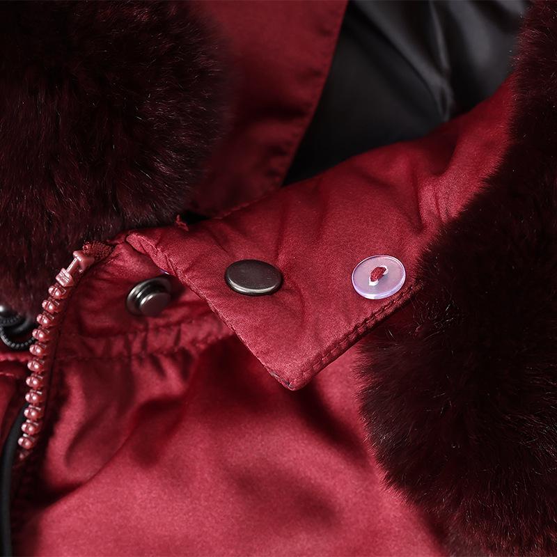 Plus-Size Mid-Length Winter Down Jacket for Elderly Women