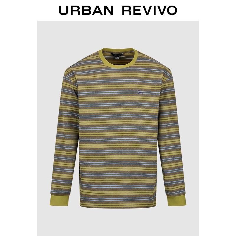 

UR2026 Men s Retro Striped Long-Sleeve T-Shirt M