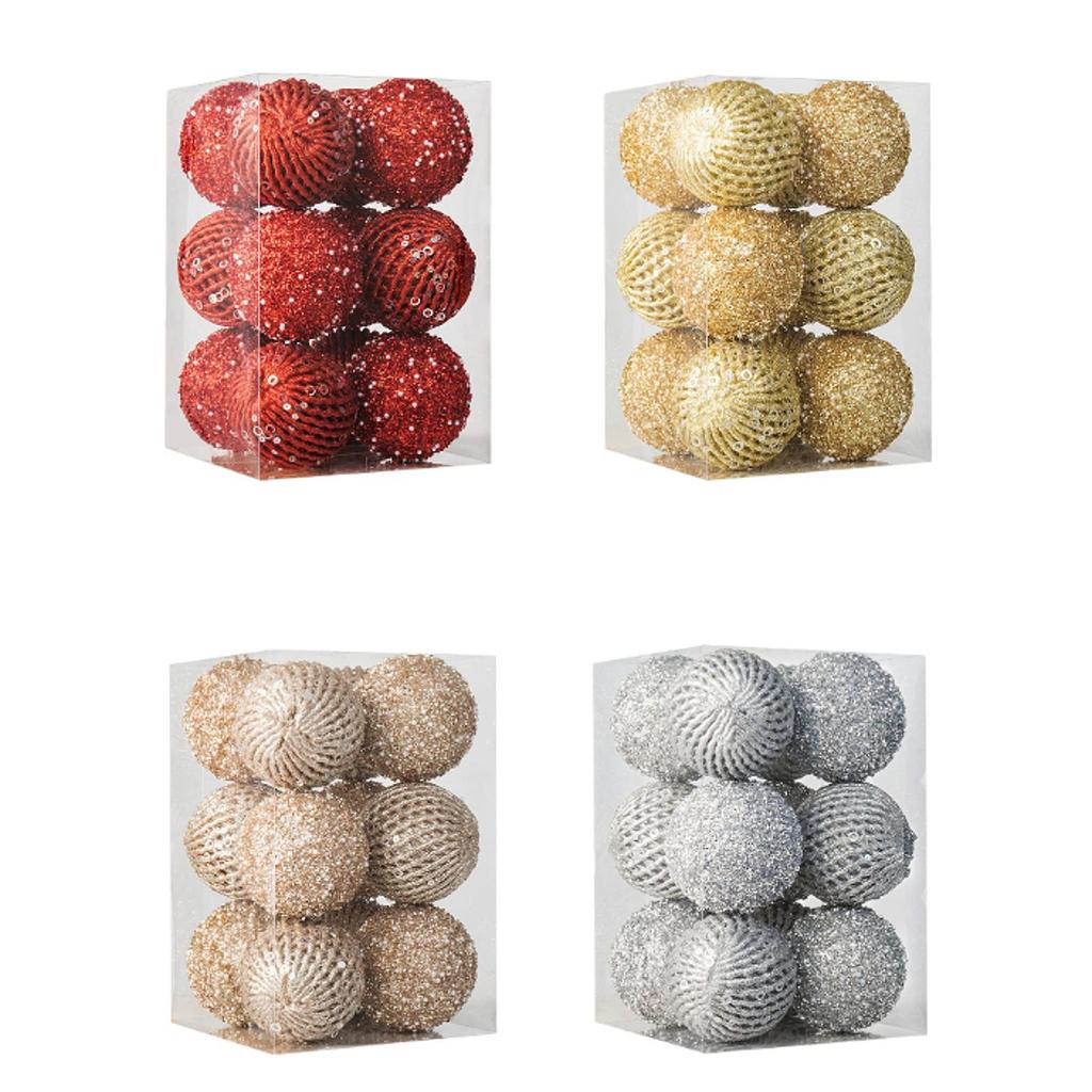 12Pcs Christmas Ball Decoration Decorative for Farmhouse Cabinet Living Room