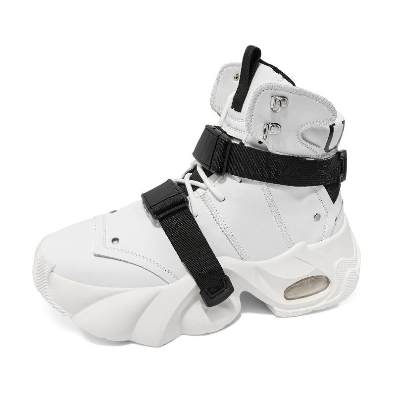 Fashion 2025 Spring New Men's Boots Thick Bottom Trendy Versatile High Top Casual Shoes Anti Slip Wear Resistant Mountaineering Boots