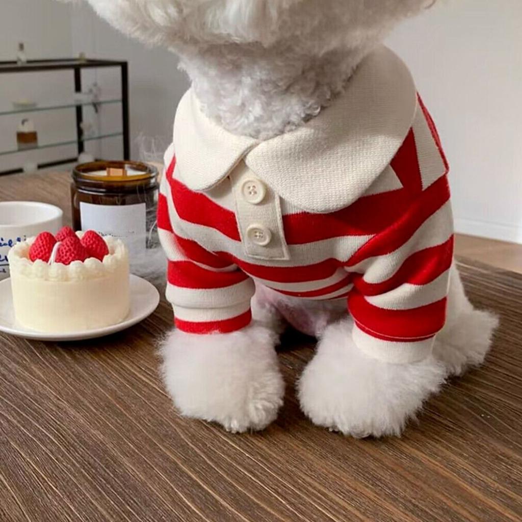 Dog Striped Shirt Fashionable Cute Breathable Comfortable Fine Crafted Pet Clothes for Small Dogs