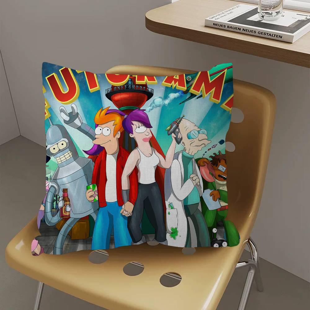 Animation F-Futurama Cushion Cover Inches Farmhouse Decor Home Throw Pillow Covers For Couch Decorations
