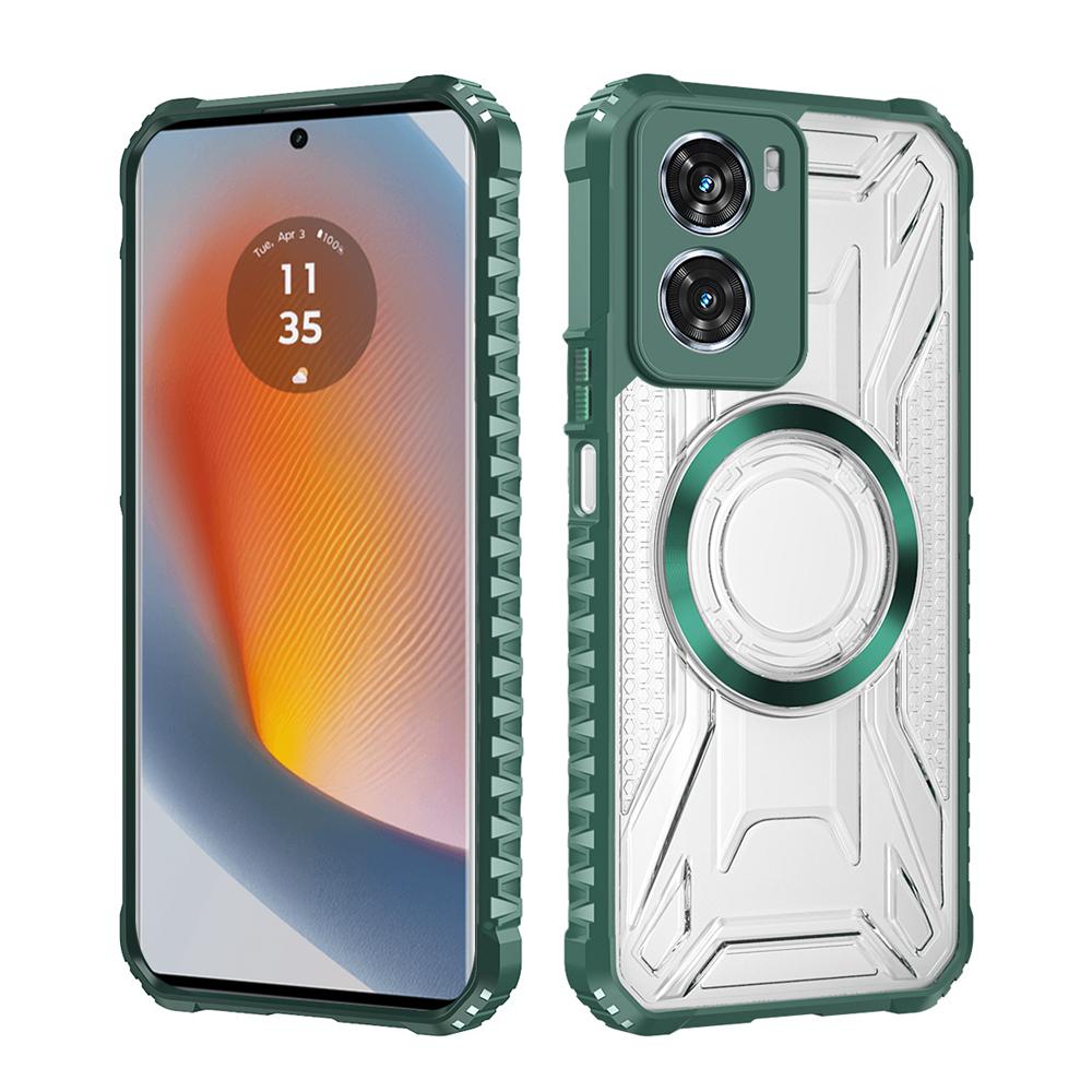 KEYSION Transparent Magnetic Case for Motorola MOTO G06 Soft Silicone+PC Heavy Duty Shockproof Phone Cover for MOTO G06 Power