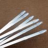 6Pieces Stainless Steel Barbecue Skewers Non Slip Wood Handles BBQ Stick for Camping Flat Metal Kebab Skewers Kitchen