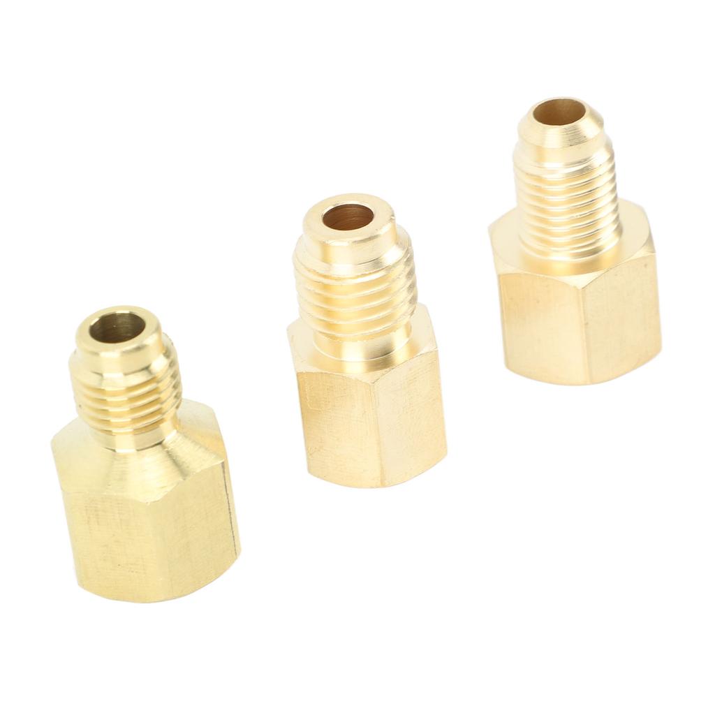 3pcs Air Conditioner Brass Adapter Durable Vacuum Adapter Portable Charging Vacuum Port Adapter for