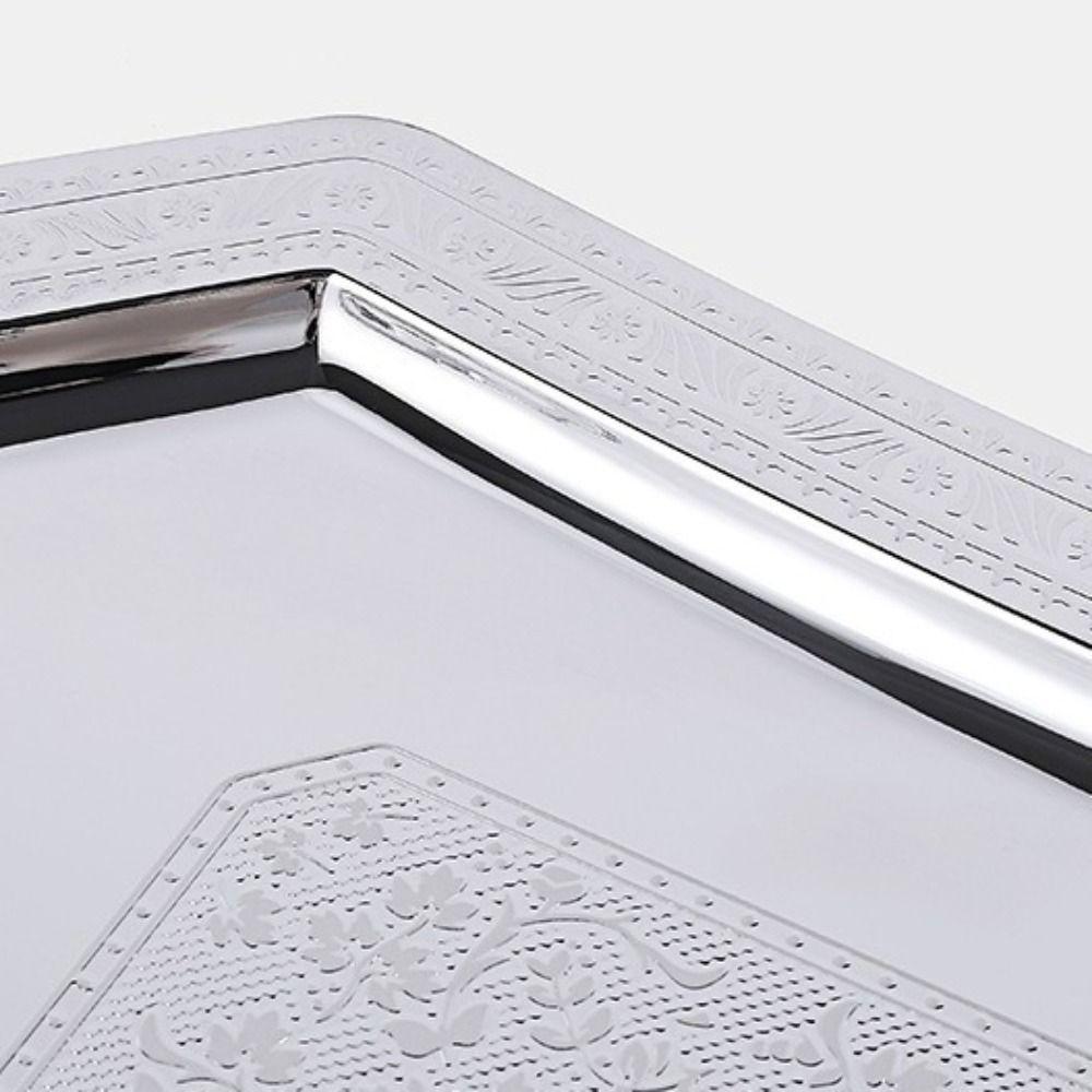 European Style Stainless Steel Storage Tray Vintage Candy Dessert Plates Serving Tray  Party