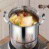 ZISIZ 28cm 304 Stainless Steel Double-Layer Steamer Pot