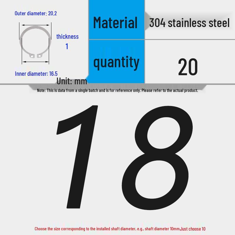 304 Stainless Steel Snap Ring for 3-200 Bearing