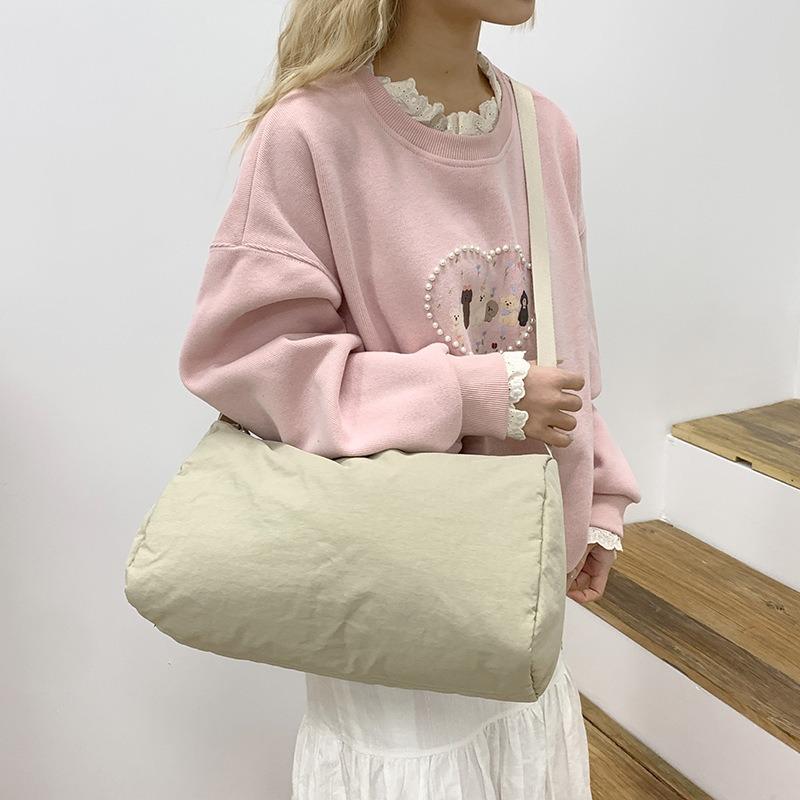 Nylonowa torba damska sportowa torba messenger niszowa casualowa jednolity kolor torba na ramię studencka duża pojemność torba tote