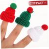 200PCS Christmas Small Hat Mini Small Scarf Red Green Christmas Color Dress Up Hanging Finger Wool Ball Decoration Hat