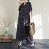 Summer Cotton and Linen Printed Loose and Simple Long Skirt, Women's Skirt Thin