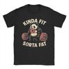 En's T-shirt Kinda Fit Sorta Fat Fun Gym Panda Weightlifting Dunat Casual Men's and Women's Short Sleeved T-shirt Round Neck Top