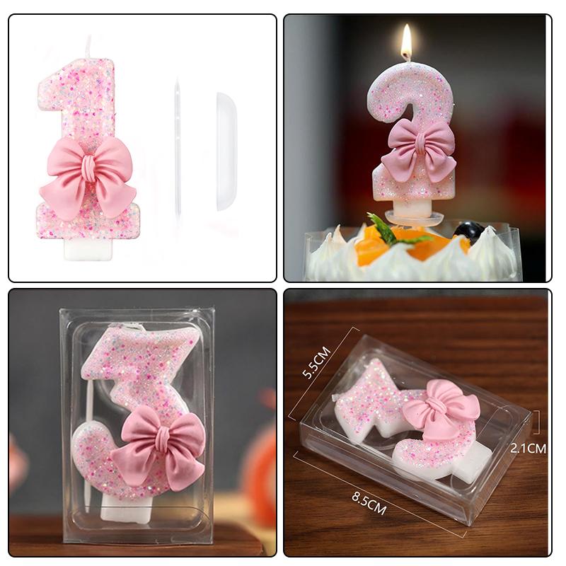 1Pc Bow Birthday Candles Birthday Parties Paraffin Candles Anniversary Celebrations Birthday Candles Sweet