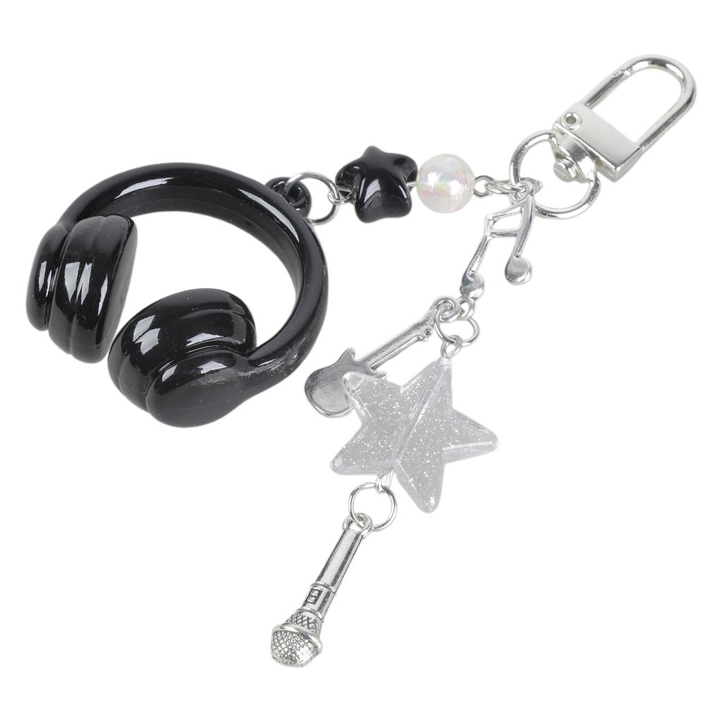 Stylish Music Note Keychain Phone Chain with Headphone Pendant Design for Backpack Phone Accessories and Gift Ideas