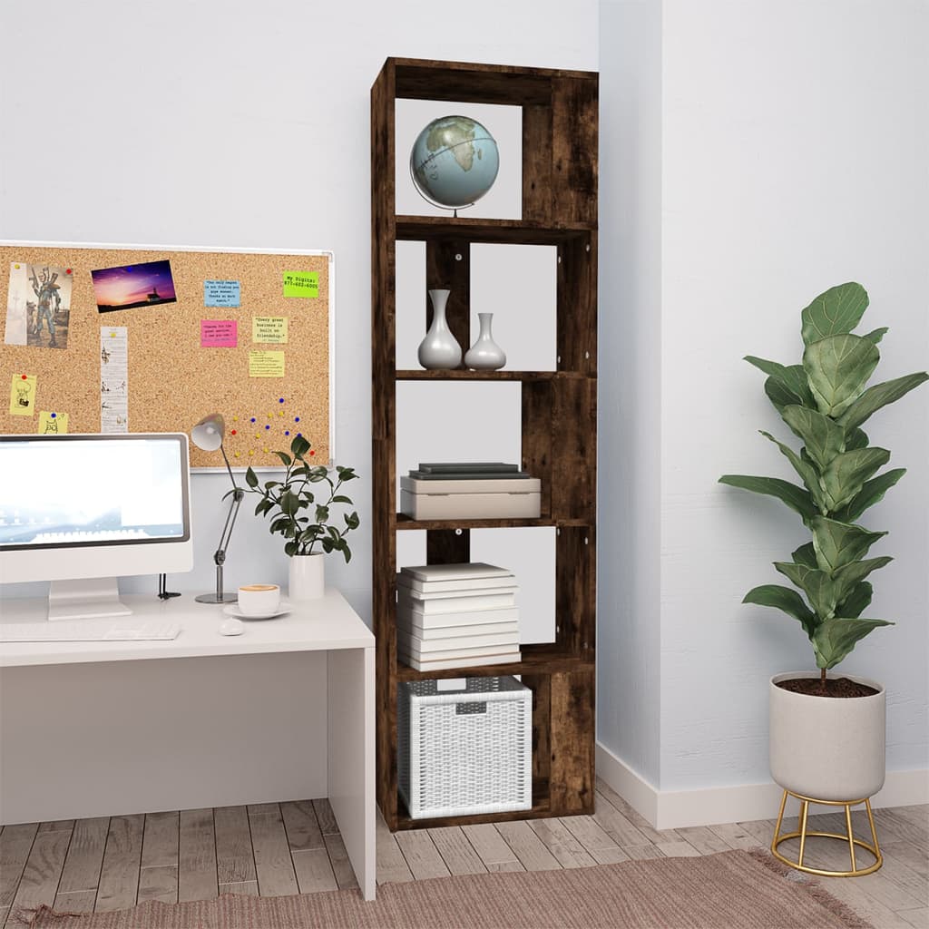 Bookshelf Smoked Oak 45 x 24 x 160 cm Engineered Wood