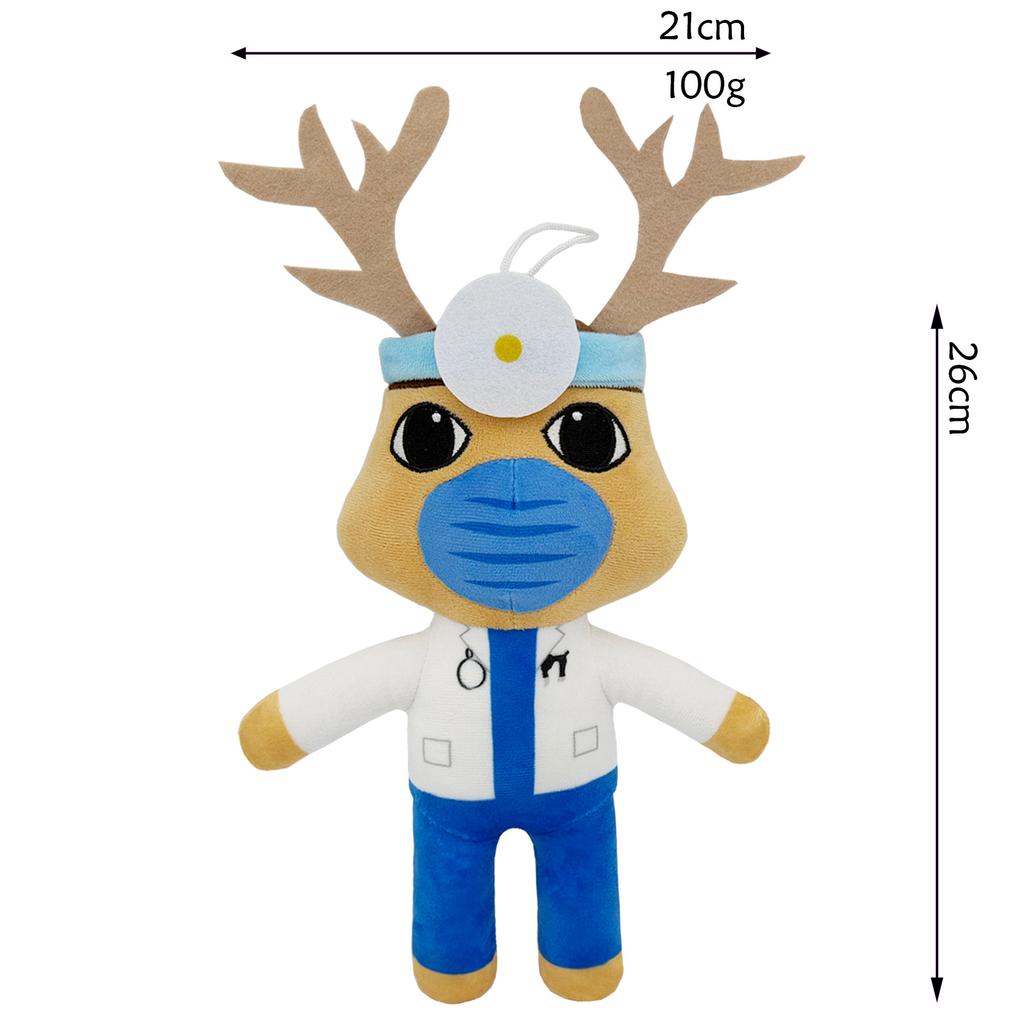 Animal Hospital Plush Toy Vet Playset Stuffed Animal Doctor Pretend Play Set Comfort Doll for Kids Birthday Gift