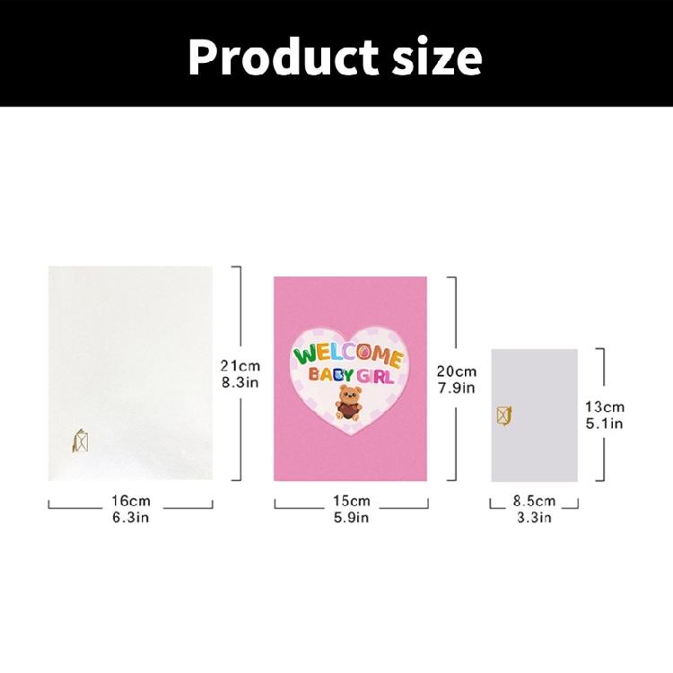 New Baby 3D Popup Greeting Card Elegant 3D Popup Card For Newborns Boy and Girls Baby Showers With Message Area