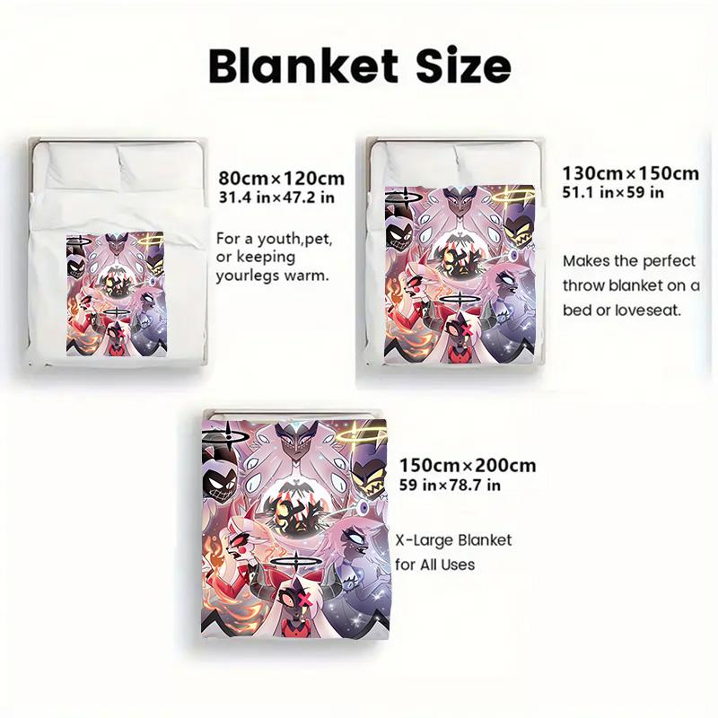 Hazbin Hotel 2D Flat Pattern Flannel Blanket High Quality All Seasons Warmth and Comfort Perfect for Christmas Gifts.PMT0914288