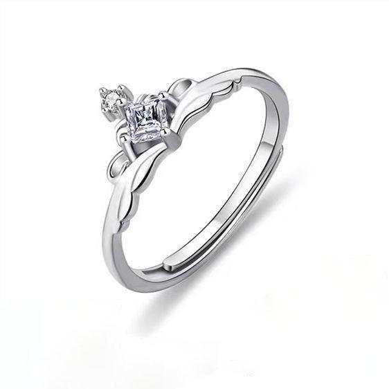Women Fashion Creative Gifts Princess and Knight Couple Wedding Ring Men's and Women's Valentine's Day Gift A Pair of Open Rings