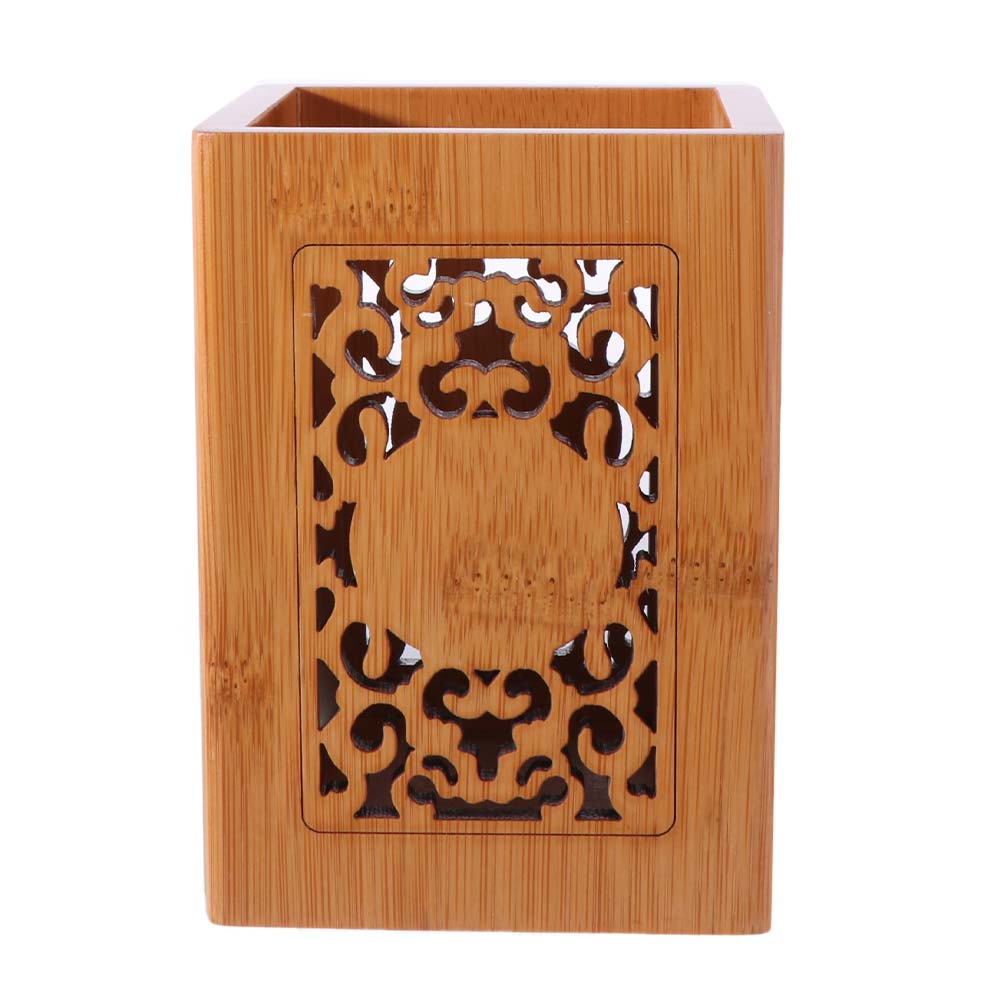 Creative Classical Bamboo Pen Holder Chinese Style Convenient Stationery Storage Tube Elegant Natural Bamboo Stick Tube Office
