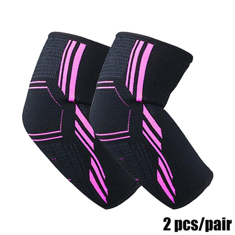 

1 пара фитнес-локтевого бандажа, компрессионный поддерживающий рукав, теннисный локоть, лечение локтя для гольфа, уменьшение боли в суставах при тендините XL чёрный/розовый