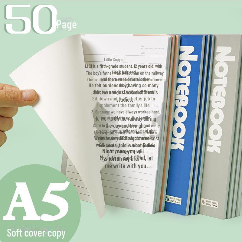 Qinglian A5 Student Notebook - Thick, Softcover Exercise Book for Office and School Stationery.