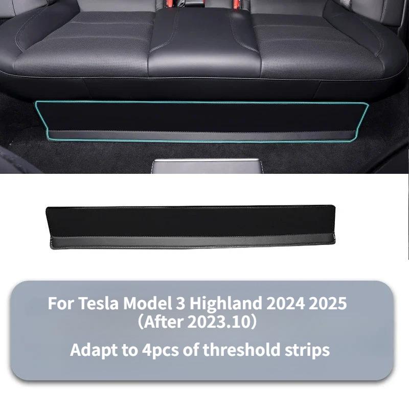 

Front Rear Door Sill Pad for Tesla Model 3+ Door Welcome Pedal Threshold Strip 4PCS Leather New Model3 Highland 2024 Accessories Under Rear Seats