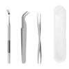 3Pcs/Set Stainless Steel Tick Removal Tool Tick Fork Double Headed Clamp Professional Tick Tweezers Portable Bend Clamp