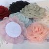 10 SZT 8CM 3D Organza Szyfon Gaza Opalana Krawędź Tkanina Sztuczny Kwiat Róży Suknia Ślubna Dekoracja Szyi DIY Szycie Aplikacja