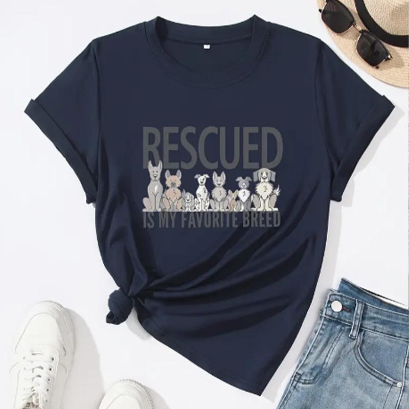 

Модная женская футболка с принтом в виде собаки из аниме, алфавита, забавная повседневная футболка с круглым вырезом и короткими рукавами, летняя женская футболка 8XL темно-синий