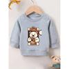 European Sizes Cute Printed Pattern 0-3 Years Old Kids' Comfortable Children's Spring Lightweight Round Neck Sweatshirt, Suitable for Outdoor Wear
