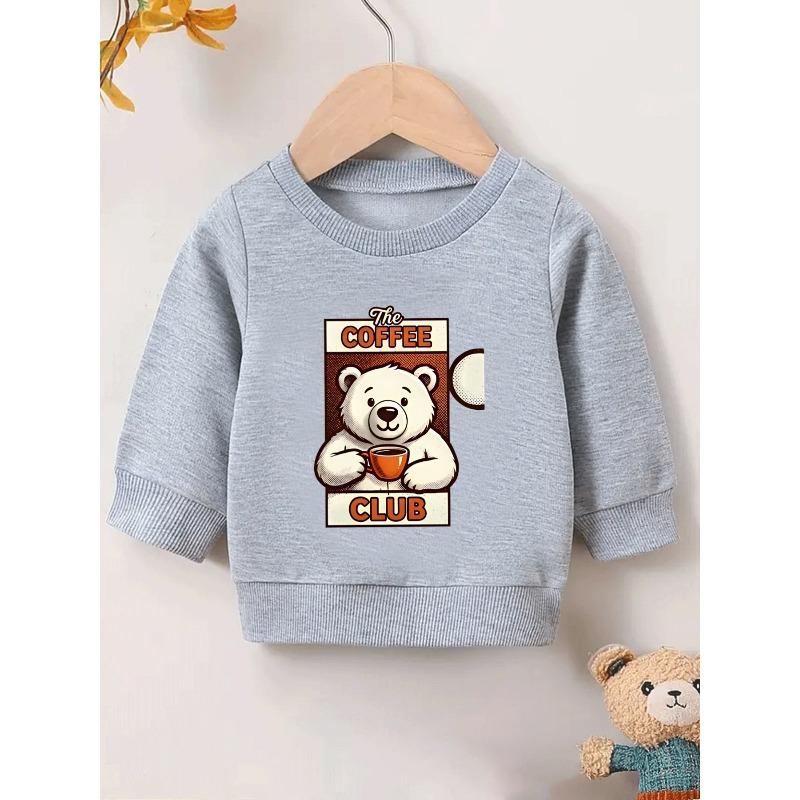 European Sizes Cute Printed Pattern 0-3 Years Old Kids' Comfortable Children's Spring Lightweight Round Neck Sweatshirt, Suitable for Outdoor Wear