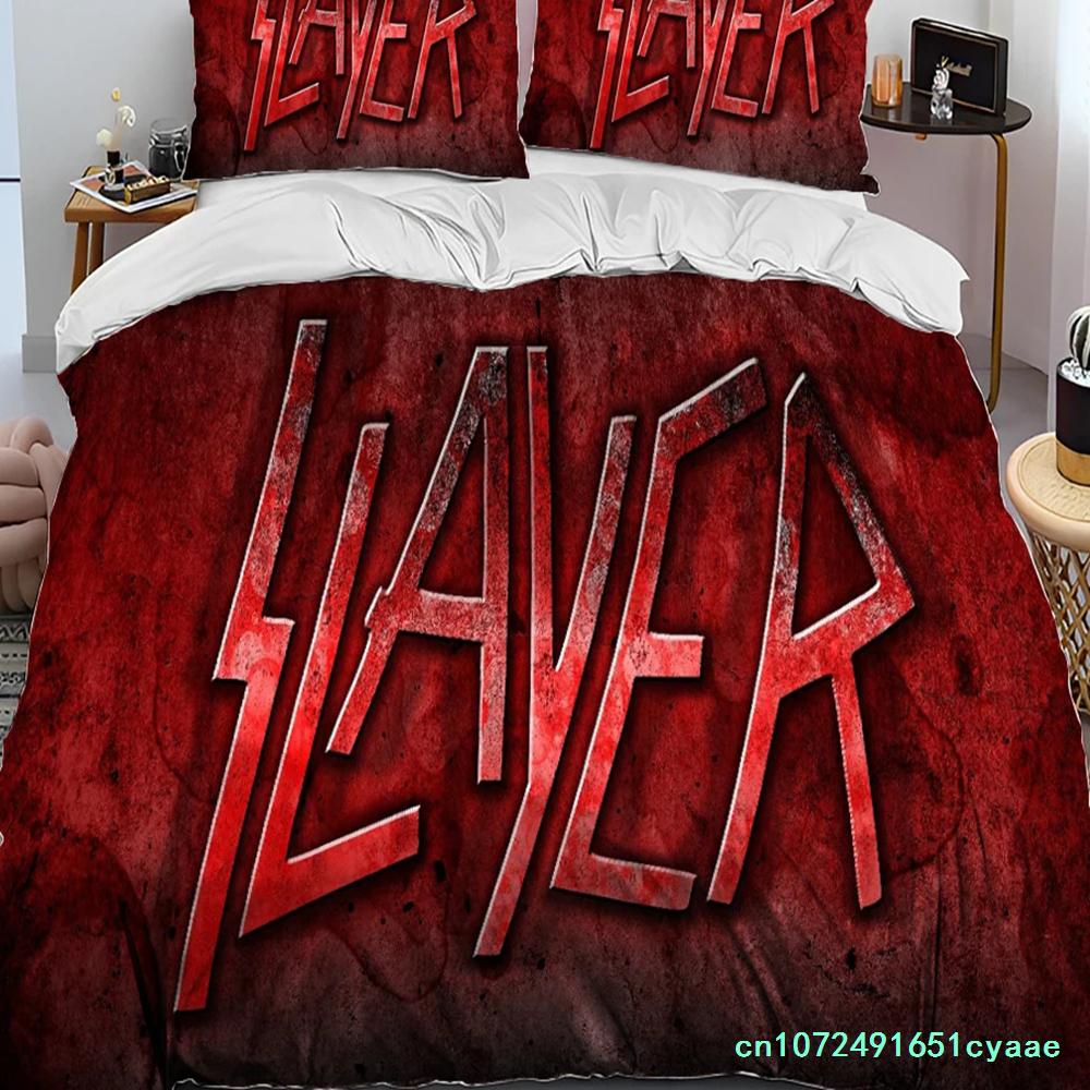 Slayer Heavy Metal Band Music Comforter Bedding Set,Duvet Cover Bed Set Quilt Cover Pillowcase,king Queen Size Bedding Set Boys