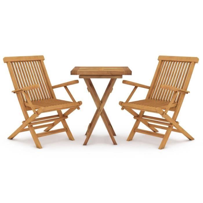 VidaXL Garden Dining Set 3 Pcs Solid Teak Wood 3087189