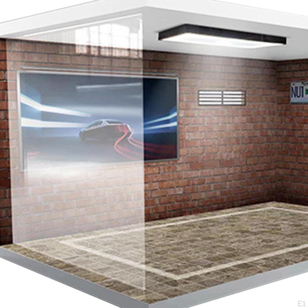 1/18 Acrylic Display Case for Diecast Cars with Illuminated Parking Scene