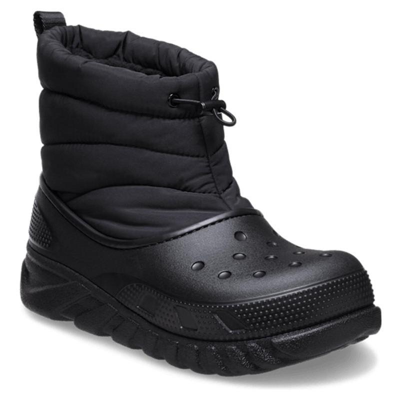 Crocs DUET MAX BOOT Leather Soft Booties Unisex Black