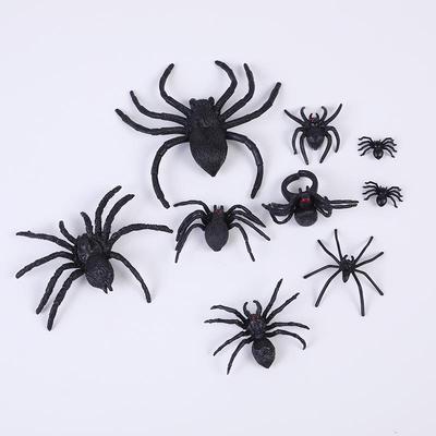 Cross-Border Halloween Party Props: DIY Handmade Black Plastic Fake Spiders