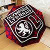 1PC Lyon Football Crest Printed Umbrella Folding umbrella, automatic umbrella 8-Frame for Travel, camping Fan gifts Christmas Gifts
