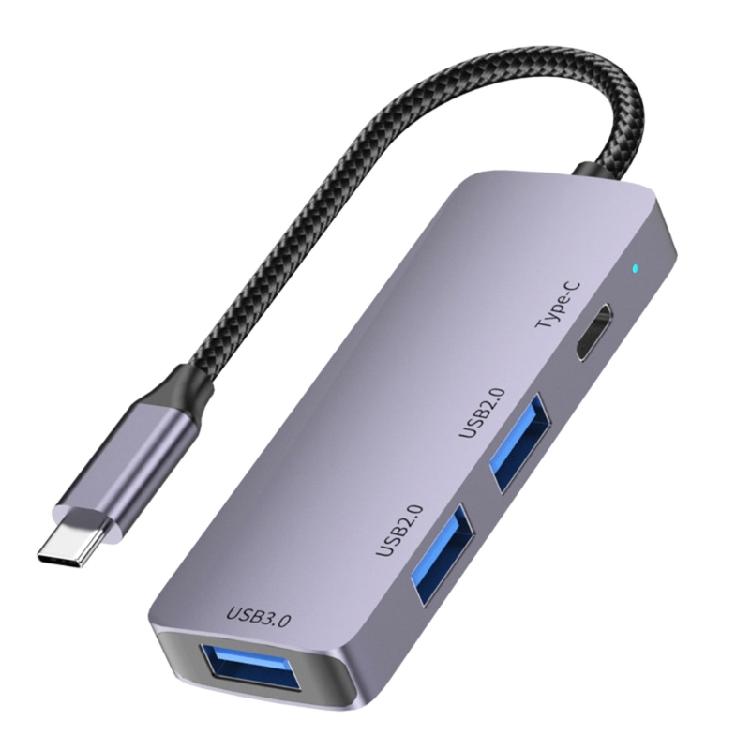 

4-в-1 концентратор Type C USB 3.0/2.0, передача данных Type C 5 Гбит/с, зарядка PD 100 Вт для ноутбука и настольного компьютера 1