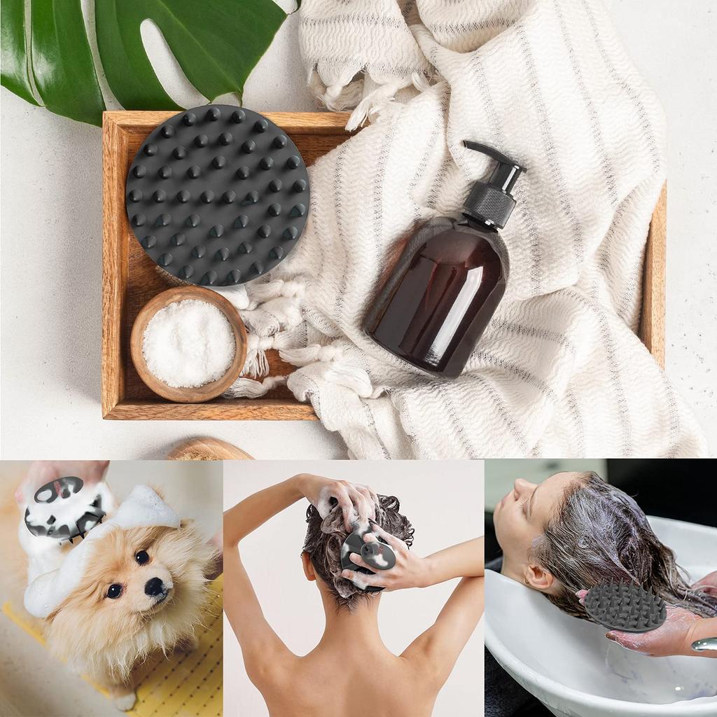 INNERNEED Shampoo 46 Scalp Brush for Cleansing and Wet and Dry Bath Brush with Unisex for All Hair Types Brush, Silicone, Soft, Long-Pronged Massage,