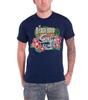 Beach Boys T Shirt Surfin USA Tropical Band Logo Official Mens Blue